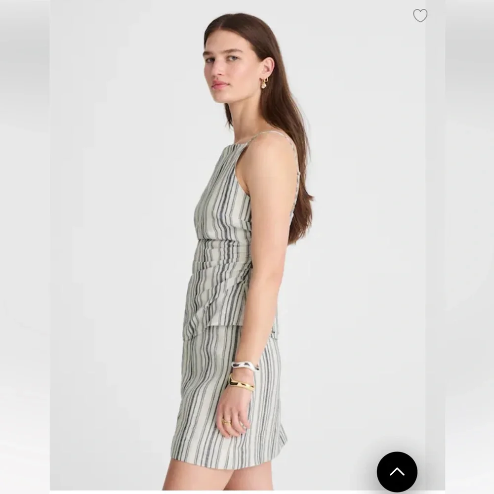 NWT Madewell Ruched Squareneck Tank in Linen-Cotton - Picture 3 of 5